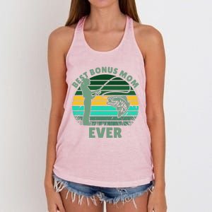 Best Bonus Mom Ever Fishing Cute Gift Women's Knotted Racerback Tank