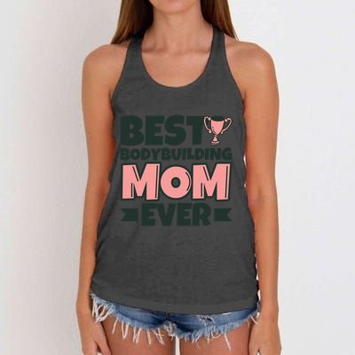 Best Bodybuilding Mom Ever Mother Funny Gift Women's Knotted Racerback Tank