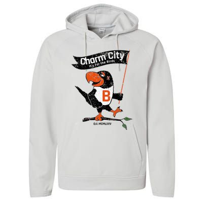 Baltimore Birds Maryland Charm City Pride Novelty Performance Fleece Hoodie