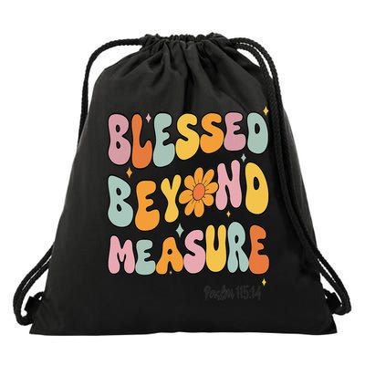 Blessed Beyond Measure Christian Groovy Godsister Drawstring Bag