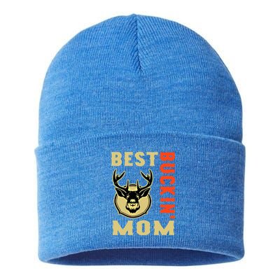 Best Buckin' Mom Funny Deer Hunting Sweatshirt Sustainable Knit Beanie