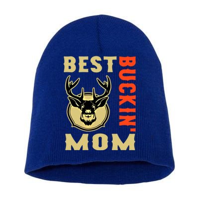 Best Buckin' Mom Funny Deer Hunting Sweatshirt Short Acrylic Beanie