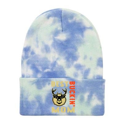 Best Buckin' Mom Funny Deer Hunting Sweatshirt Tie Dye 12in Knit Beanie