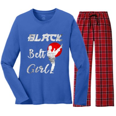 Black Belt Mixed Martial Arts Mma Karate Taekwondo Funny Gift Women's Long Sleeve Flannel Pajama Set 