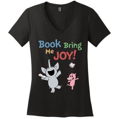 Book Bring Me Joy A Good Day To Read Book Teacher Library Book Club Women's V-Neck T-Shirt