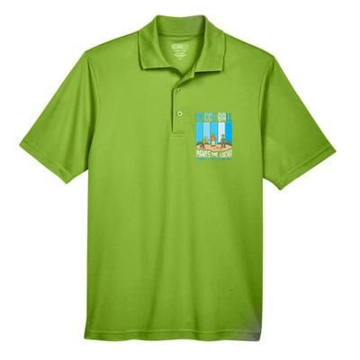 Bocce Ball Makes Me Lucky Hu Bocce Ball Gift Men's Origin Performance Pique Polo