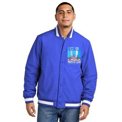 Bocce Ball Makes Me Lucky Hu Bocce Ball Gift Insulated Varsity Jacket