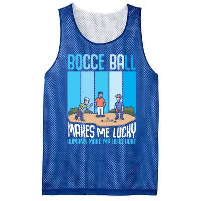 Bocce Ball Makes Me Lucky Hu Bocce Ball Gift Mesh Reversible Basketball Jersey Tank