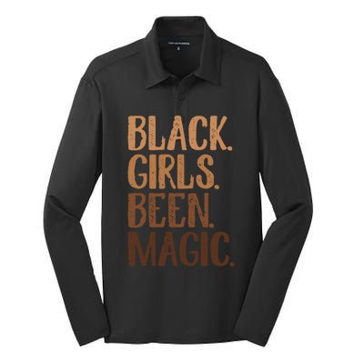 Black Been Magic Melanin African American History Gift Silk Touch Performance Long Sleeve Polo