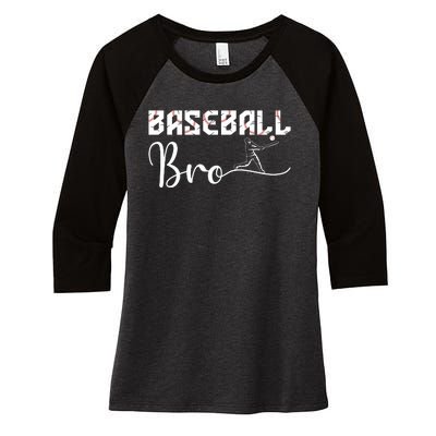 Baseball Bro Matching Family Baseball Game Women's Tri-Blend 3/4-Sleeve Raglan Shirt