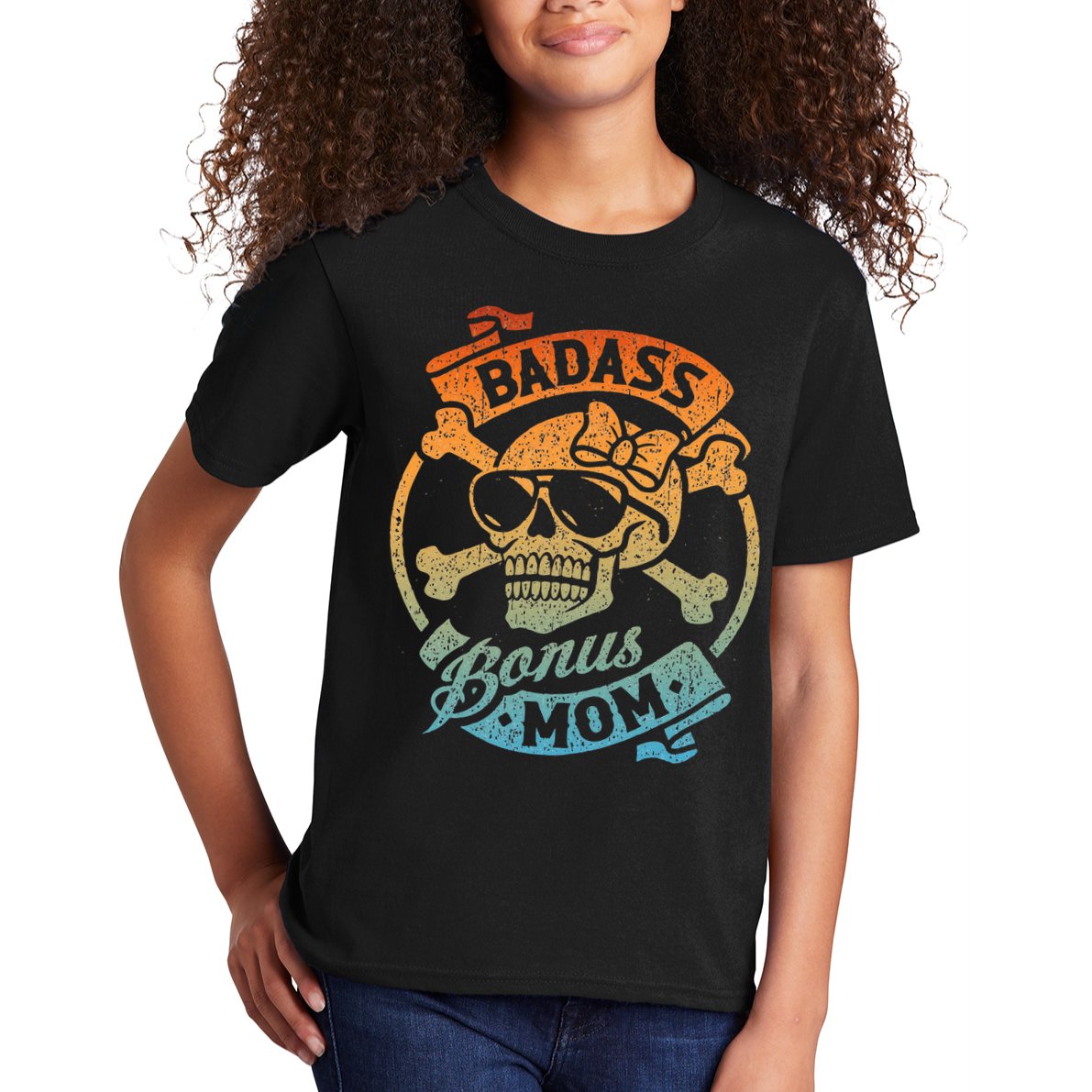 Badass Bonus Mom Stepmom Stepmother MotherS Day Kids T-Shirt