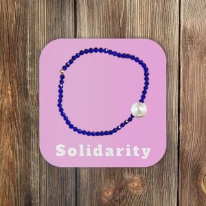 Blue Bracelet Movement Solidarity Trend Women Rights 4b Coaster