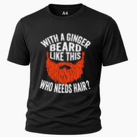 Bearded Bald Man Ginger Beard Funny Sarcastic Saying Performance Shirt