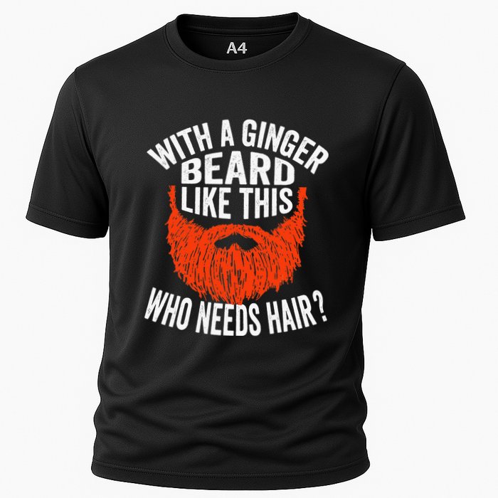Bearded Bald Man Ginger Beard Funny Sarcastic Saying Performance Shirt