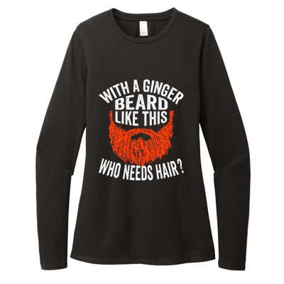 Bearded Bald Man Ginger Beard Funny Sarcastic Saying Womens CVC Long Sleeve Shirt