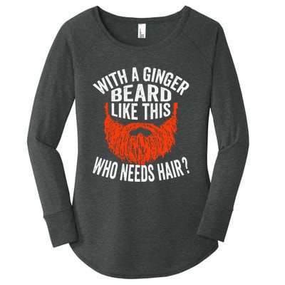 Bearded Bald Man Ginger Beard Funny Sarcastic Saying Women's Perfect Tri Tunic Long Sleeve Shirt