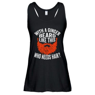 Bearded Bald Man Ginger Beard Funny Sarcastic Saying Ladies Essential Flowy Tank