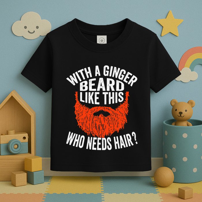 Bearded Bald Man Ginger Beard Funny Sarcastic Saying Toddler T-Shirt