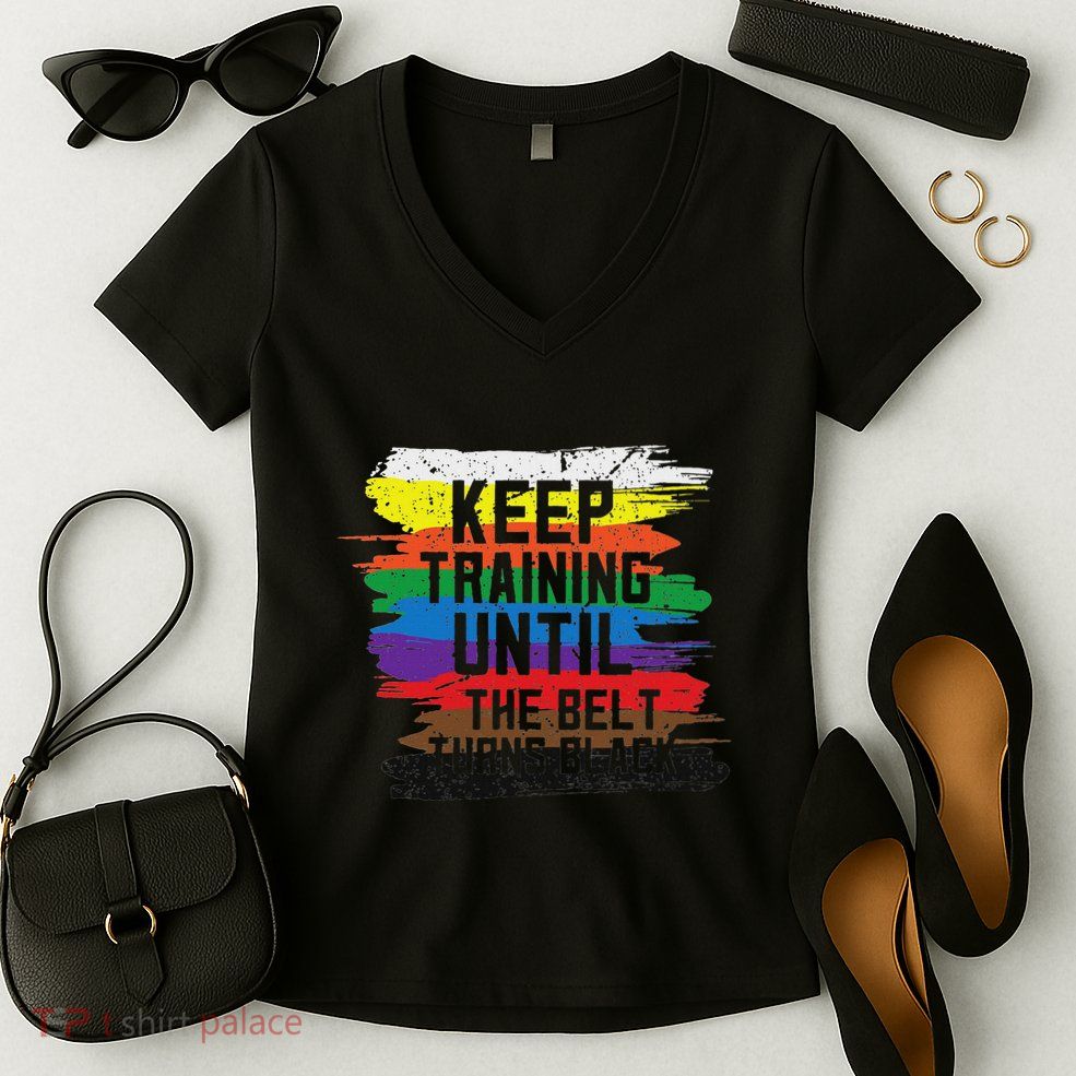 Black Belt Martial Art Training Karate Tae Kwon Do Kick Women's V-Neck T-Shirt