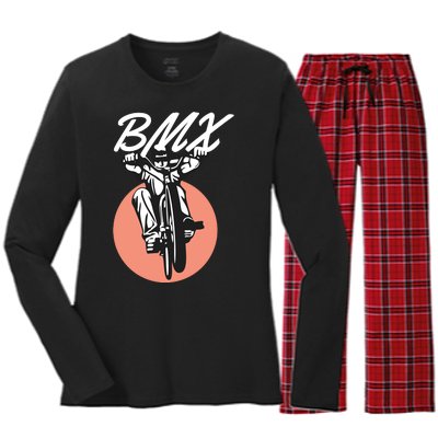 BMX Women's Long Sleeve Flannel Pajama Set 