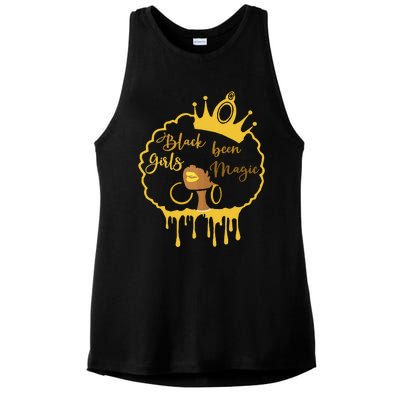 Black Been Magic African American Queen Ladies PosiCharge Tri-Blend Wicking Tank