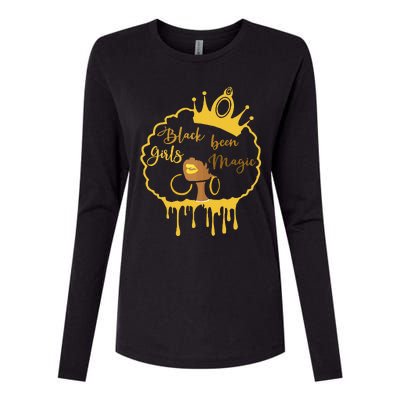 Black Been Magic African American Queen Womens Cotton Relaxed Long Sleeve T-Shirt