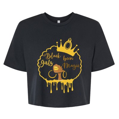 Black Been Magic African American Queen Bella+Canvas Jersey Crop Tee