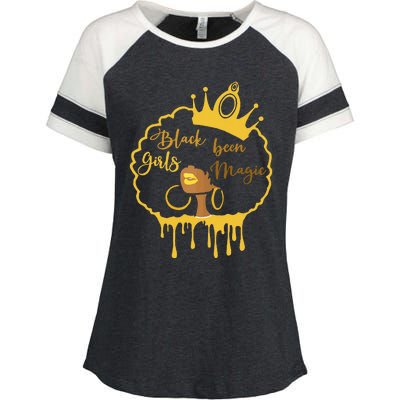 Black Been Magic African American Queen Enza Ladies Jersey Colorblock Tee