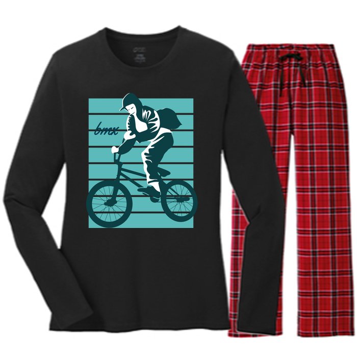 BMX Women's Long Sleeve Flannel Pajama Set 