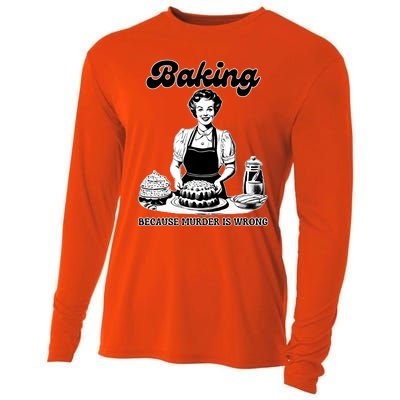 Baking Because Murder Is Wrong Cooling Performance Long Sleeve Crew