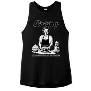 Baking Because Murder Is Wrong Ladies PosiCharge Tri-Blend Wicking Tank