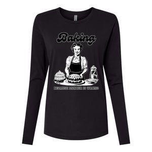 Baking Because Murder Is Wrong Womens Cotton Relaxed Long Sleeve T-Shirt