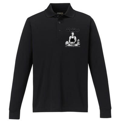 Baking Because Murder Is Wrong Performance Long Sleeve Polo