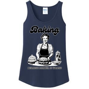 Baking Because Murder Is Wrong Ladies Essential Tank