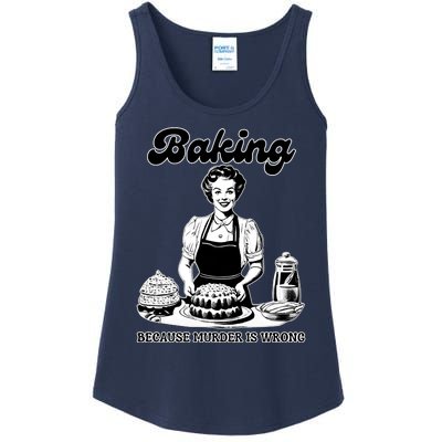 Baking Because Murder Is Wrong Ladies Essential Tank