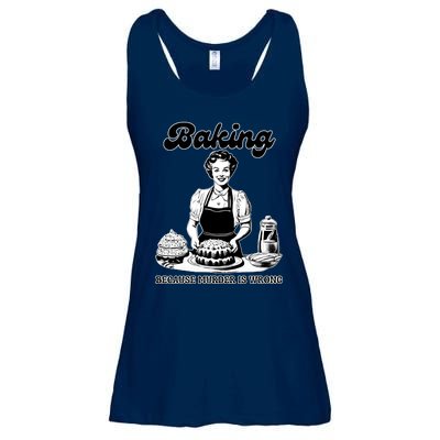 Baking Because Murder Is Wrong Ladies Essential Flowy Tank