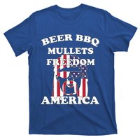 Beer Bbq Mullets Freedom America Funny Patriotic Graphic Gift T-Shirt