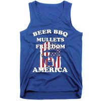 Beer Bbq Mullets Freedom America Funny Patriotic Graphic Gift Tank Top