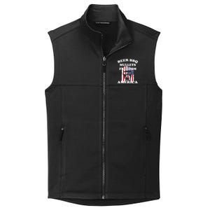 Beer Bbq Mullets Freedom America Funny Patriotic Graphic Gift Collective Smooth Fleece Vest