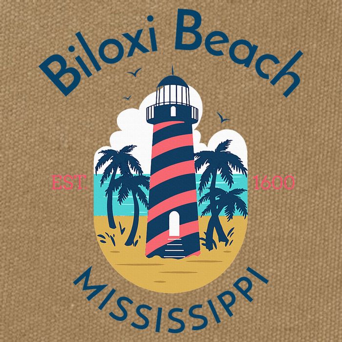 Biloxi Beach Mississippi Cotton Canvas Backpack