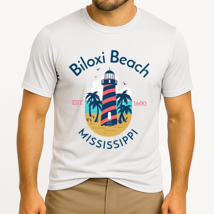 Biloxi Beach Mississippi Cooling Performance Crew T-Shirt