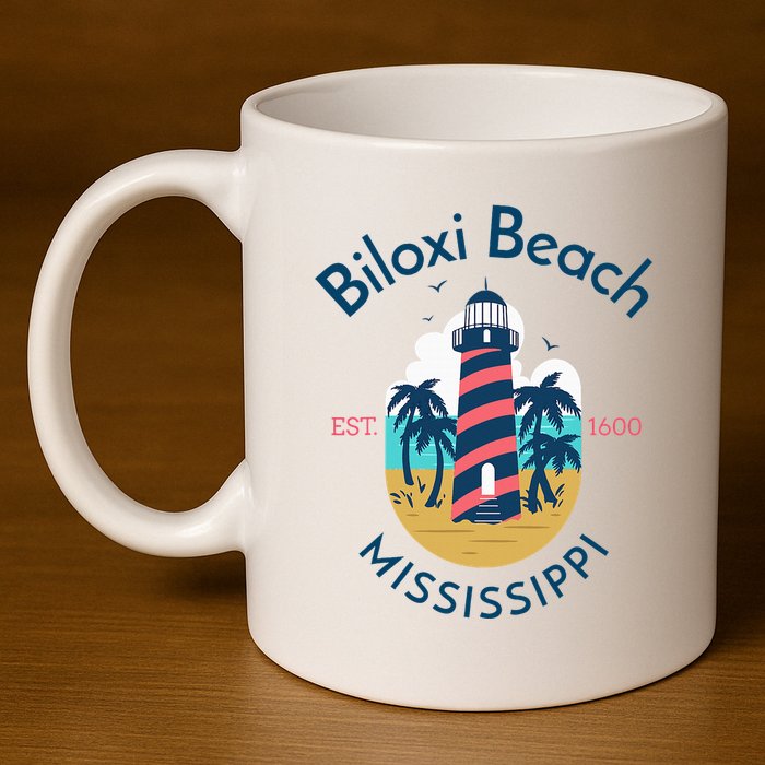 Biloxi Beach Mississippi 11oz C Handle Ceramic Mug