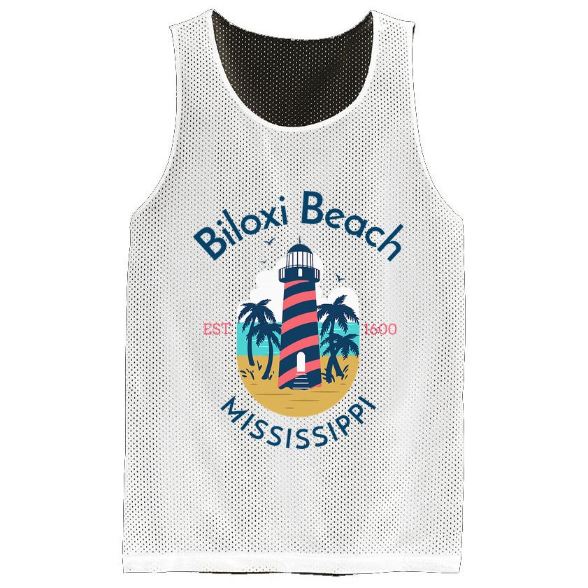 Biloxi Beach Mississippi Mesh Reversible Basketball Jersey Tank