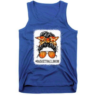 Bleached Basketball Mom Messy Bun Player Mom Mothers Day Gift Tank Top