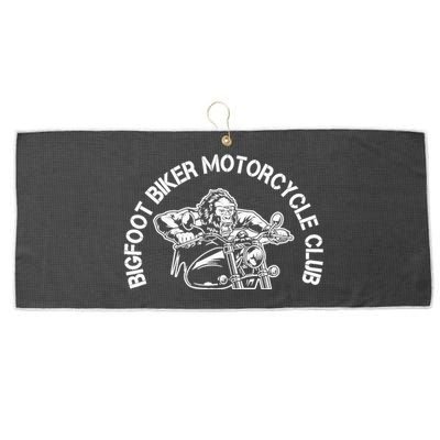 Bigfoot Biker Motorcycle Squatchy Sasquatch Large Microfiber Waffle Golf Towel