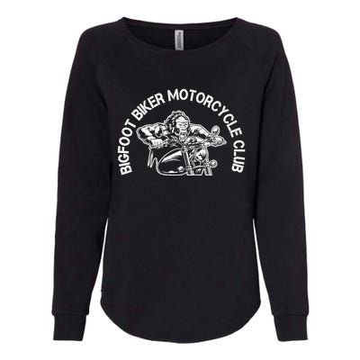 Bigfoot Biker Motorcycle Squatchy Sasquatch Womens California Wash Sweatshirt