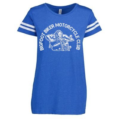 Bigfoot Biker Motorcycle Squatchy Sasquatch Enza Ladies Jersey Football T-Shirt