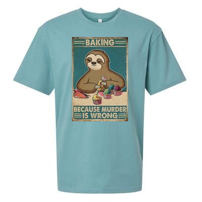 Baking Because Murder Is Wrong Humor Vintage Retro Sueded Cloud Jersey T-Shirt