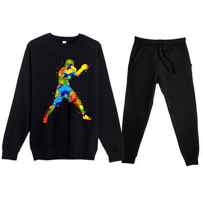 Boxing Boxer Meaningful Gift Premium Crewneck Sweatsuit Set