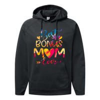 Best Bonus Mom Ever Tie Dye funny Mother's Day Performance Fleece Hoodie